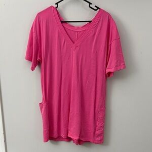 Pink V-Neck Women's Top
